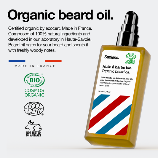 Huile à barbe BIO 50ml - Frais X Boisé