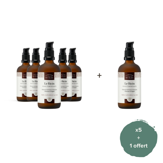 Lot 5 + 1 - Huile de Ricin Bio - Soin cheveux